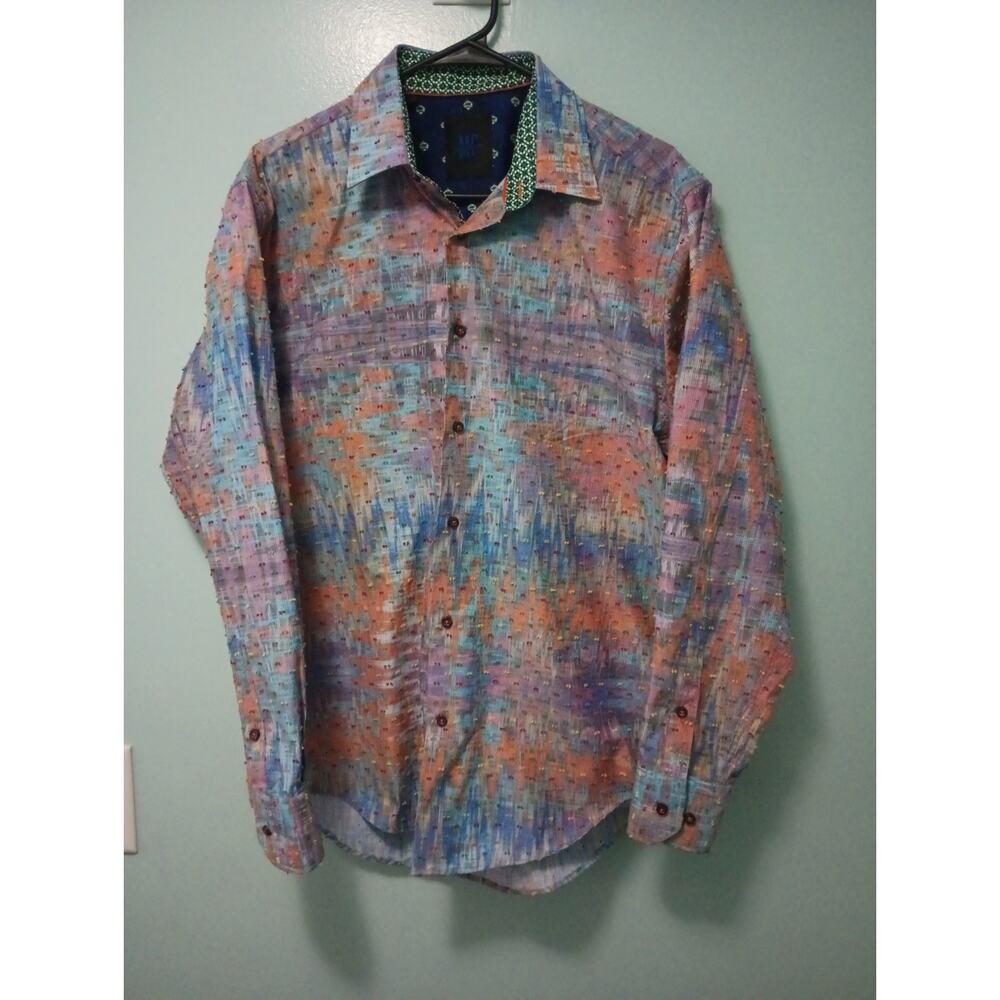 Mizumi Callezioni Men's Long Sleeve Button Down Dress Shirt Size L